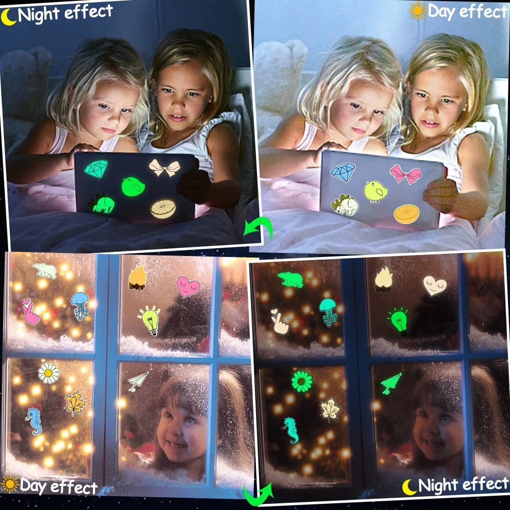 Glow in the Dark Stickers for Wall Stickers for Kids Glow in Dark Stickers for Decor Kids Bedroom Glow Stickers for Stocking Stuffers 30Pcs