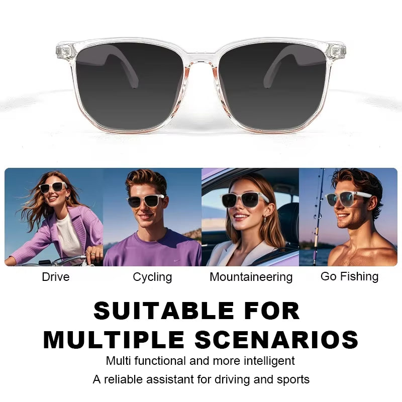 SoundSight Smart Glasses – Bluetooth Sunglasses with Built-In Earphones, UV400 Polarized Lenses & Hands-Free Calling