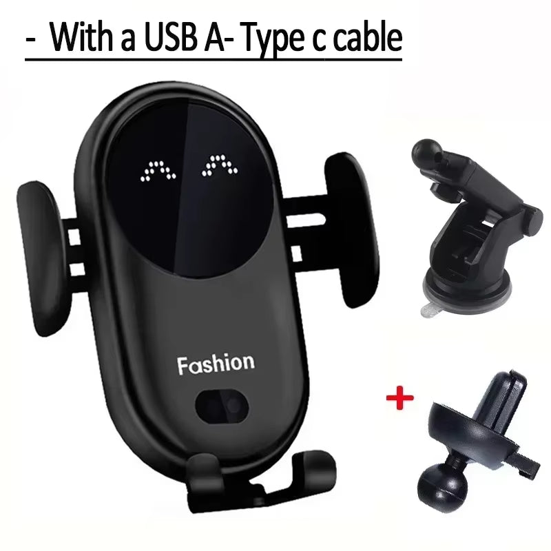 Automatic Clamping Infrared Induction Car Wireless Charger Stand for Iphone 11 12 13 14 15 Pro Max Samsung Galaxy S20 21 Plus