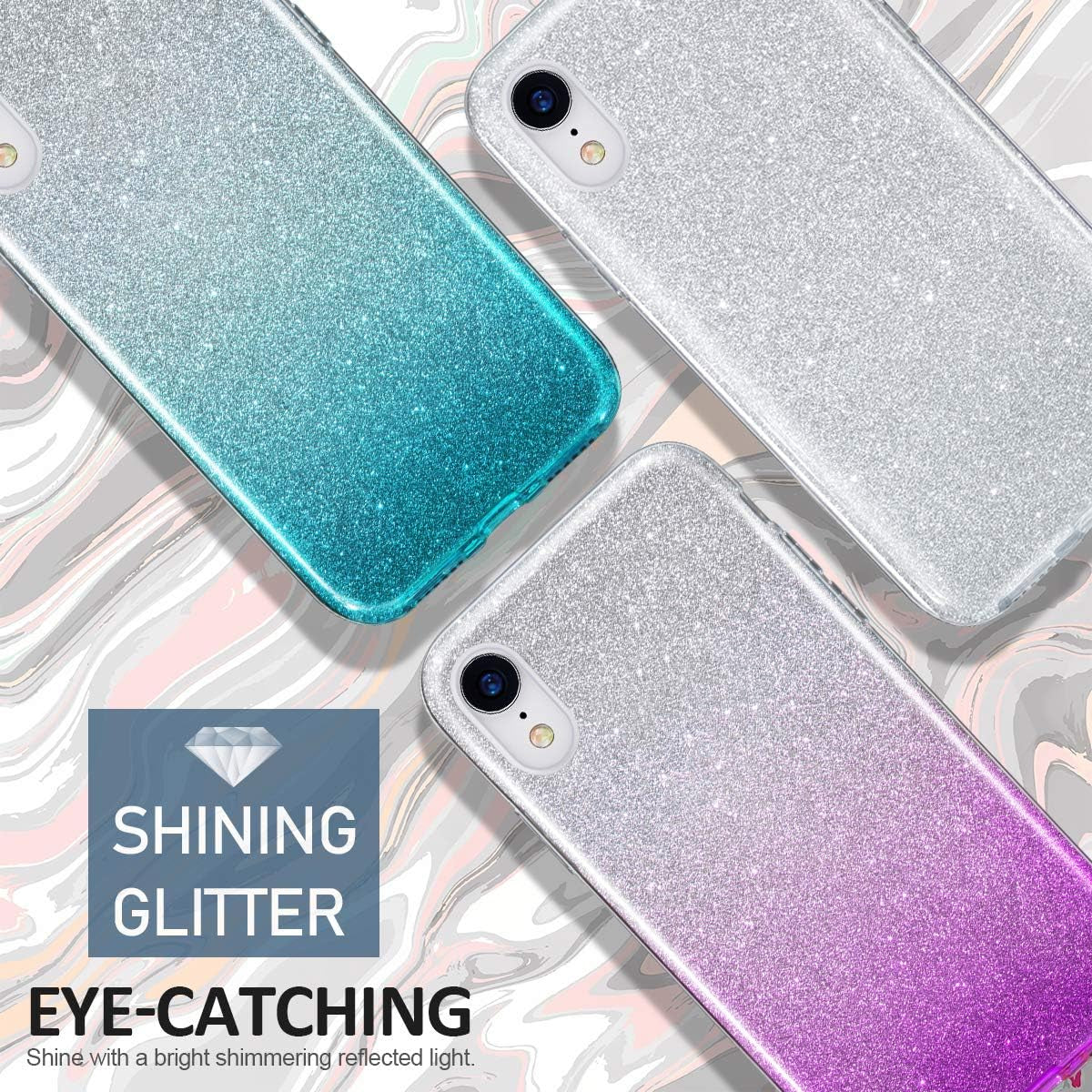 Iphone XR Case,Bling Sparkle Cute Girls Women Protective Case for Iphone XR 6.1"(Red)