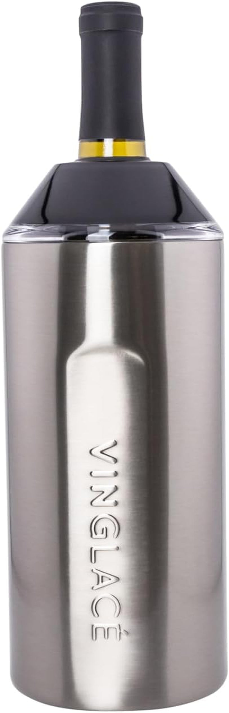 Wine Bottle Chiller- Portable Champagne Insulator- Stainless Steel Wine Cooler Sleeve, Black
