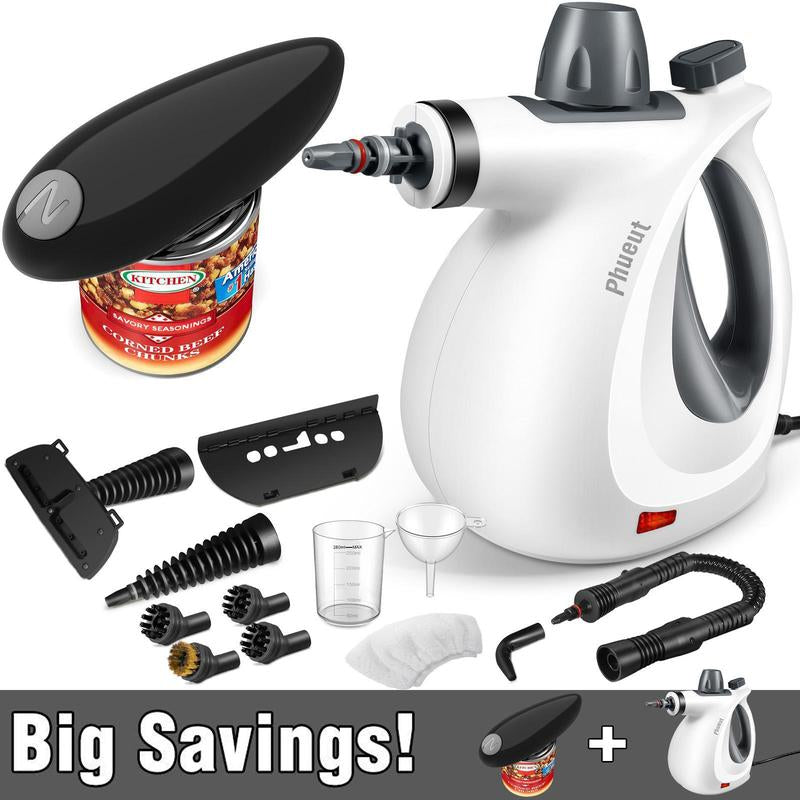 Pressurized Handheld Steam Cleaner & Rechargeable Spin Scrubber