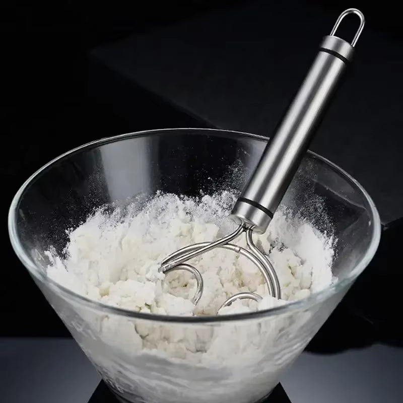 Baker’s Best Danish Dough Whisk – Dutch-Style Stainless Steel Hand Mixer for Effortless Bread, Biscuits & Cakes