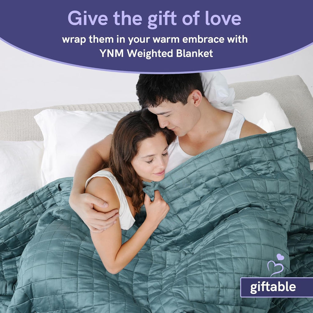 Weighted Blanket (15 Lbs, 60''X80'', Queen Size) | 2.0 Heavy Blanket | 100% Cotton Material with Glass Beads