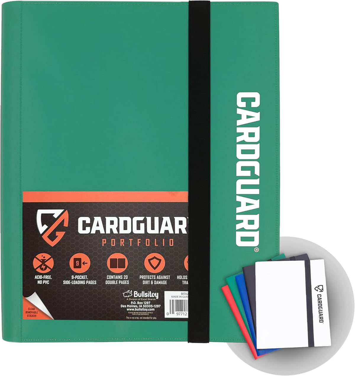 Trading Card Pro-Folio, 9-Pocket Side-Loading Pages, Holds 360 Cards, Dark Green