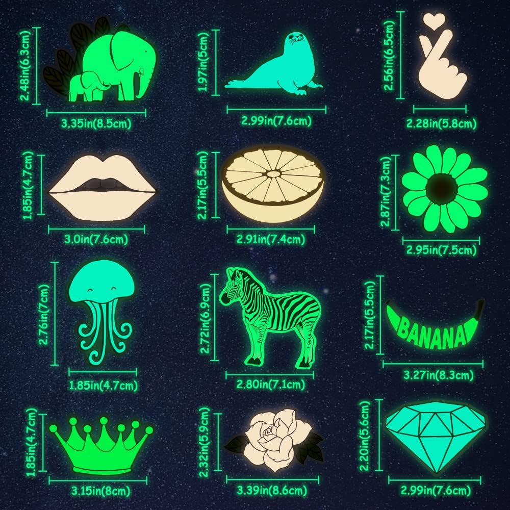 Glow in the Dark Stickers for Wall Stickers for Kids Glow in Dark Stickers for Decor Kids Bedroom Glow Stickers for Stocking Stuffers 30Pcs