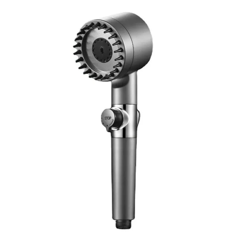 PureFlow High-Pressure Shower Head – 3-Mode Adjustable Spray with Massage Brush Filter for Ultimate Bathroom Relaxation